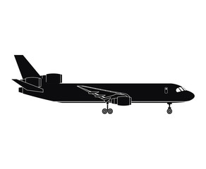 silhouette airplane airport transport passenger business vector illustration eps 10