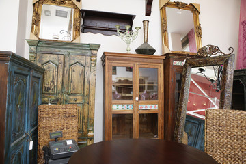 Interior of used furniture store