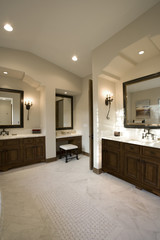 View of a modern and spacious bathroom