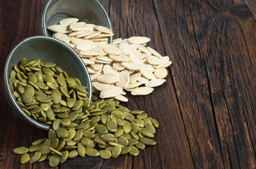 Pumpkin seeds in bowl