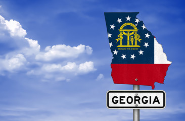 Georgia state - road sign map