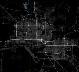 Black and white map of  Phoenix city. Arizona Roads - 129976102