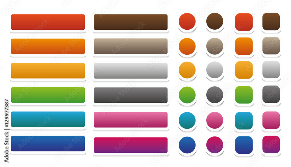 Wall mural web buttons set vector isolated design