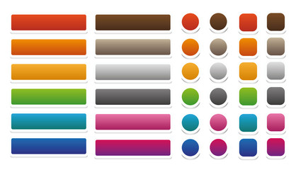 Web Buttons Set Vector Isolated Design