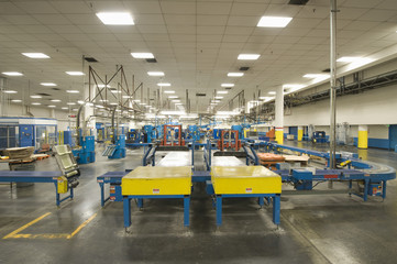 Interior view of a newspaper factory