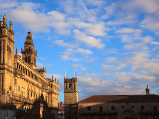 Fototapeta na wymiar Belltower of the Santiago cathedral