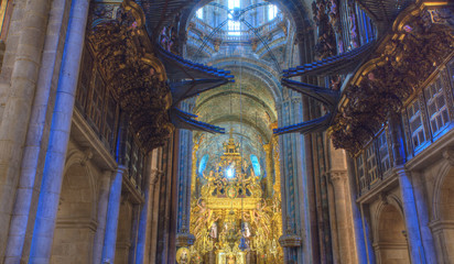 Interior of the cathedral of Santiago