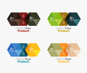 Business geometric layouts with option text