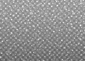 Realistic falling snowflakes. Isolated on transparent background. Vector illustration, eps 10.
