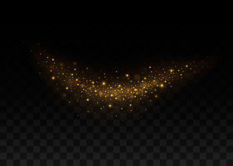 Abstract illustration of starlight. Isolated on black transparent background. Vector illustration, eps 10.
