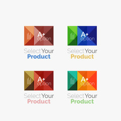 Obraz premium Set of abstract square interface menu navigation button