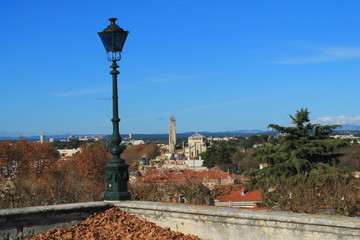 Vue sur Montpellier depuis le jardin du Peyrou