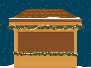 Weihnachtsmarkt - H&uuml;tte - Vektor