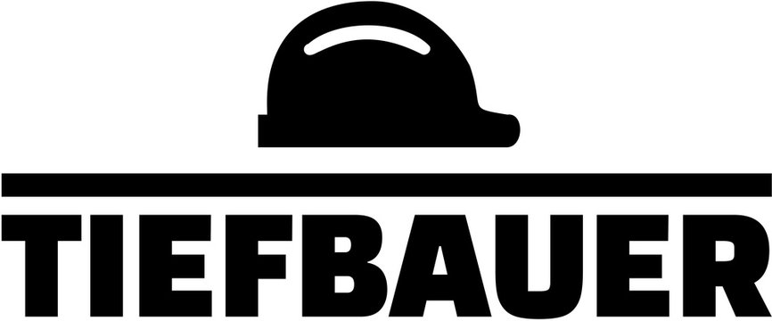 German job title. Construction worker with hard hat.