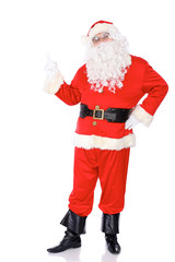 Santa Claus standing isolated on white background. Full length portrait