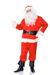Santa Claus standing isolated on white background. Full length portrait