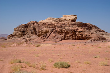 Fototapeta premium Rock formations in desert, Wadi Rum, Jordan