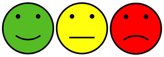 Feedback smiley Good, Average and Bad