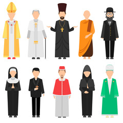 Religion people vector set.