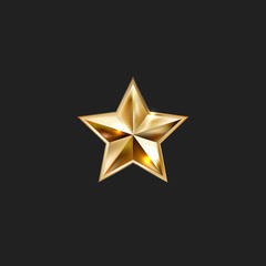 Fototapeta premium hand drawing gold star with five rays elegant element isolated o