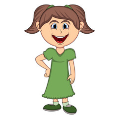 Beautiful girl with long dress cartoon
