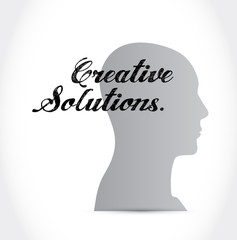 creative solutions thinking brain sign concept