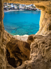 Fototapeta premium Matala Hippy Caves, Crete Greece