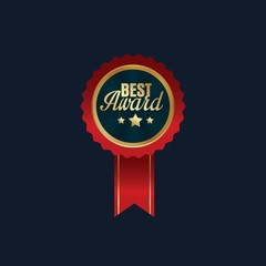 Isolated of gold badges top quality, premium quality and best award. Vector illustration
