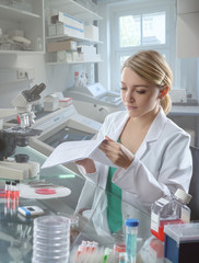 Young female scientist working in the lab