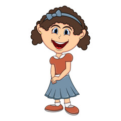 Beautiful little girl cartoon