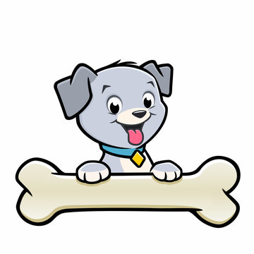 Cartoon Dog Puppy Bone