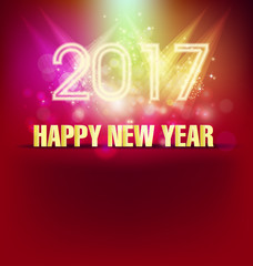 Happy new year 2017 fireworks holiday background