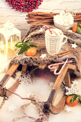 Obraz premium Hot chocolate with marshmallows