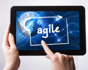 Business, Technology, Internet and network concept. Young busine