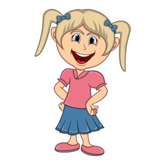 Beautiful little girl cartoon