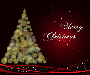 Merry Christmas wishes Happy Holidays postcard vector sparkling stars