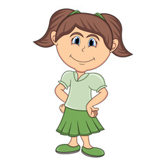 Beautiful little girl cartoon