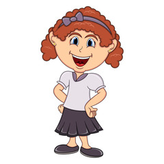 Beautiful little girl cartoon