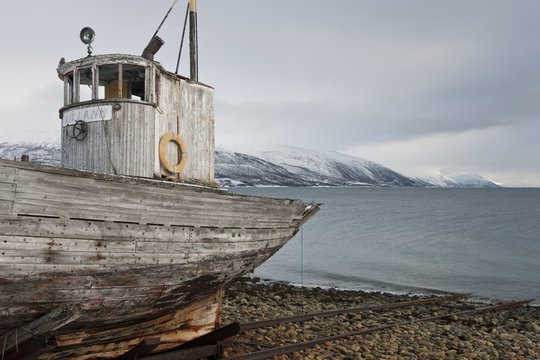 Weathered fishing boat Kvaloya Sallir