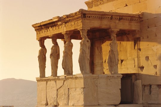 Caryatids Portico, figures of the Six Maidens, Erechtheion, Athens, Greece