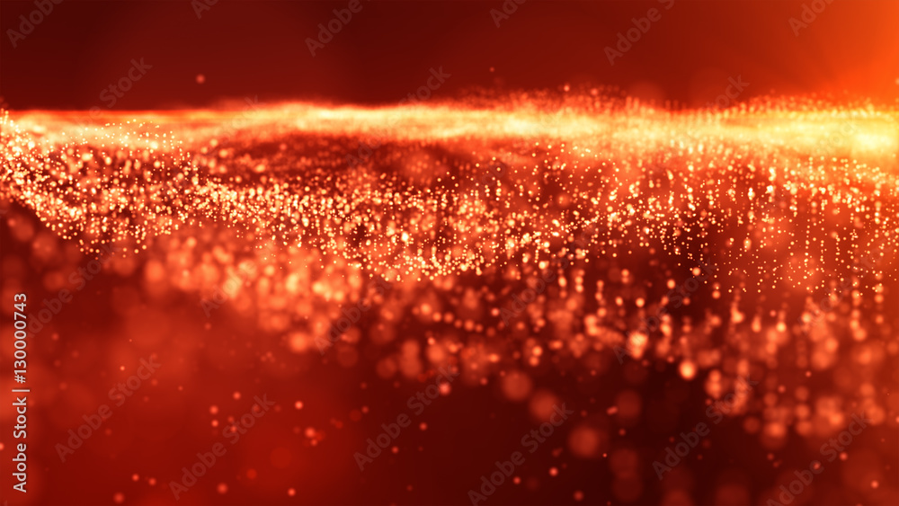 Poster red sparkling particles festive background