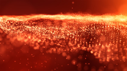 Red Sparkling particles Festive Background