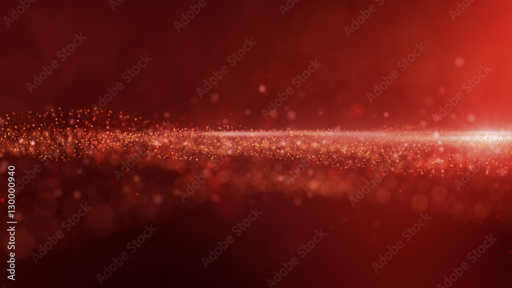 Poster red sparkling particles festive background