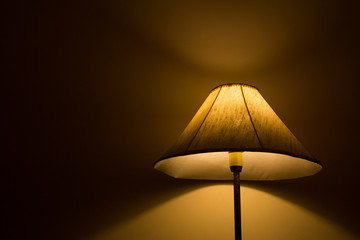Standing lamp with light and shadow background
