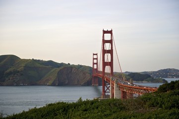 Curve of the Golden Gate Bridge view to Marin County