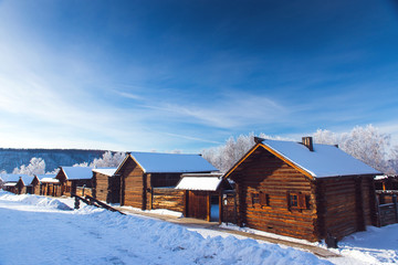 Old wooden houses in Russia