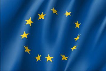 Waving flag of . Vector illustration of 3D icon with colors.