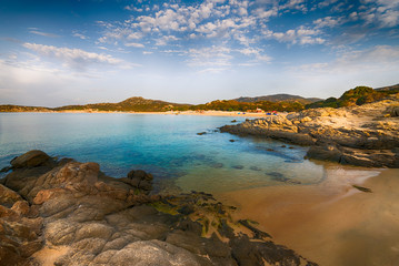The sea and the pristine beaches of Chia, Sardinia, Italy.