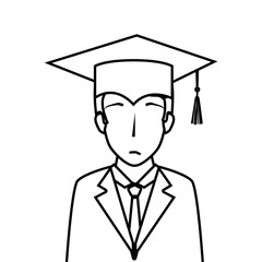 student graduation uniform icon vector illustration design