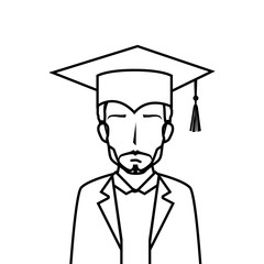 student graduation uniform icon vector illustration design